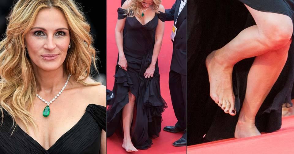 Julia Roberts se vydala po červeném koberci v Cannes bosá. Poukázala tak na skandál z minulého roku.