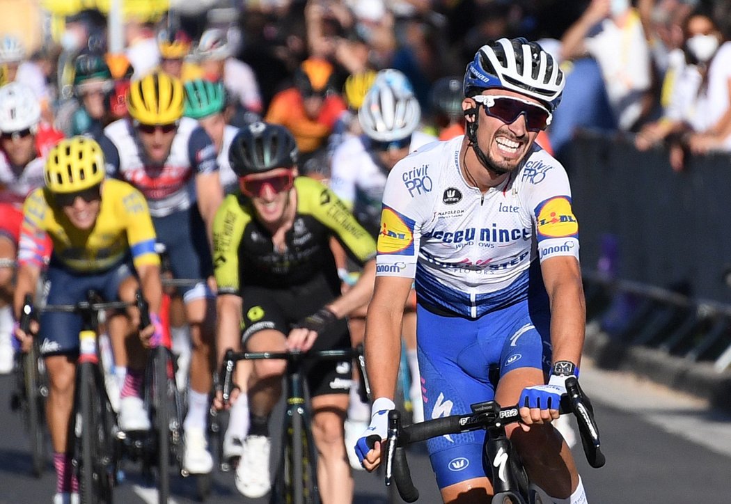 Julian Alaphilippe a jeho finiš