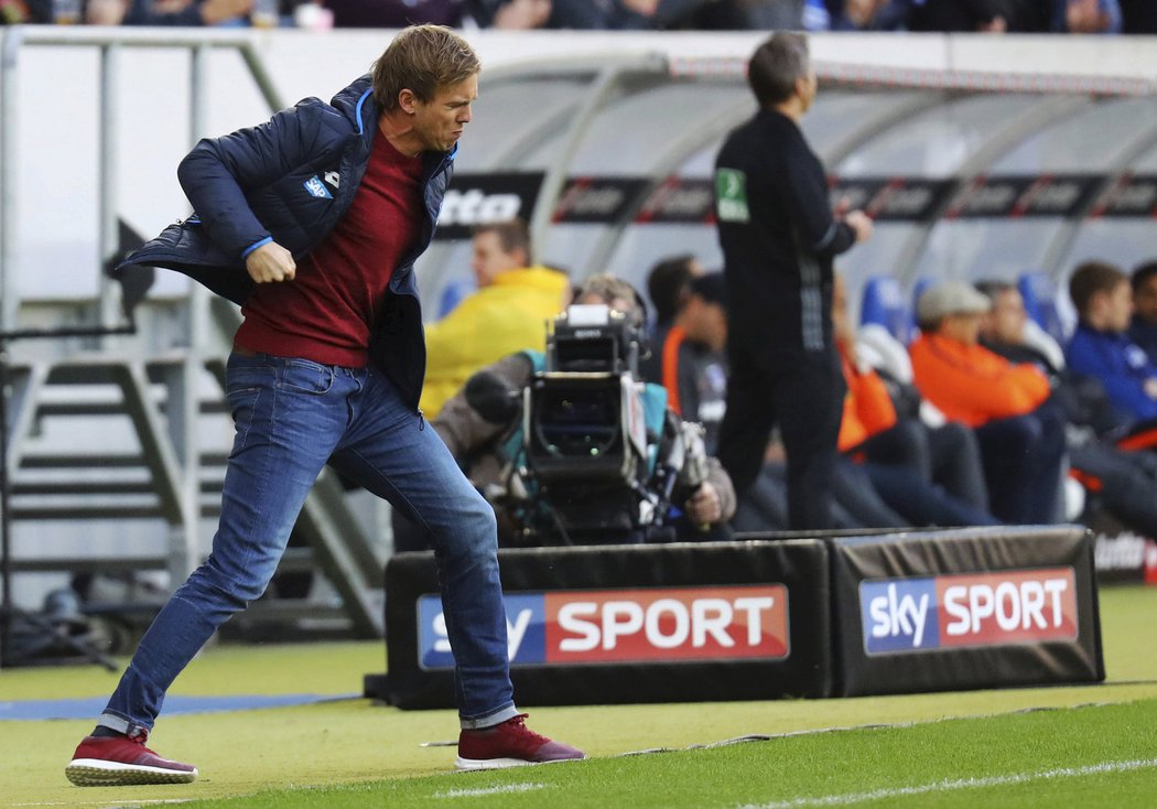 Trenér Hoffenheimu Julian Nagelsmann je hodně impulzivní