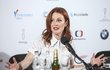 Julianne Moore na tiskové konferenci v Karlových Varech