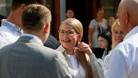 Julija Tymošenková během předčasných parlamentních voleb na Ukrajině (21.7.2019)