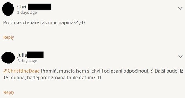 Julinka psala populární povídky – další kapitolu slibovala na 15. dubna