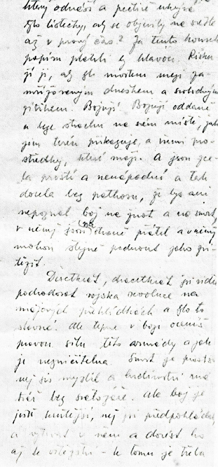 Jeden z 167 Fučíkových ručně psaných motáků, které pašoval z pankrácké věznice Adolf Kolínský.