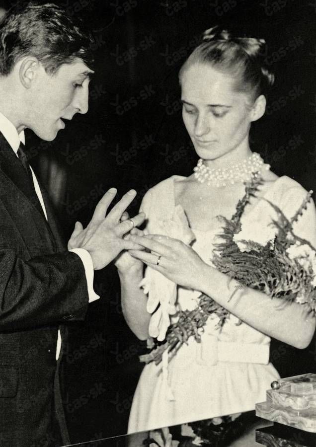 První svatba Júlia Satinského s baletkou Olgou