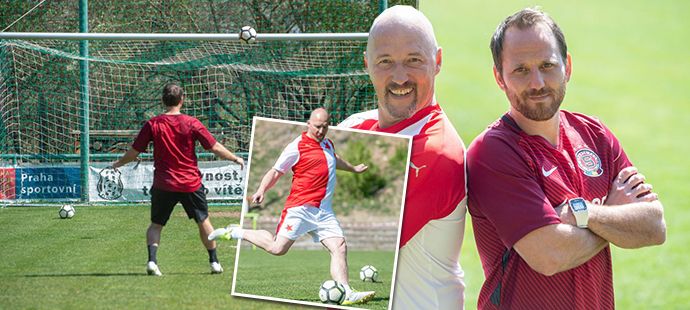 Luděk Zelenka a Tomáš Jun si střihli derby ve střílení na břevno...
