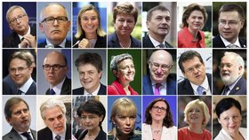 Junckerův tým eurokomisařů a eurokomisařek: Věra Jourová dole vpravo