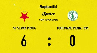 SESTŘIH: Slavia - Bohemians 6:0. Debakl řídil Jurečka, dal čtyři góly