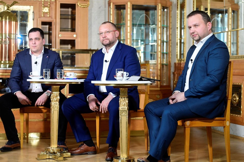 Debata tří kandidátů na předsedu KDU-ČSL v pražském Obecním domě (17. 1. 2020)
