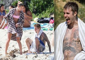 Justin Bieber & Hailey Baldwinová: Krizi řeší na pláži.