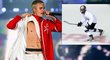 Justin Bieber válel při hokejovém utkání