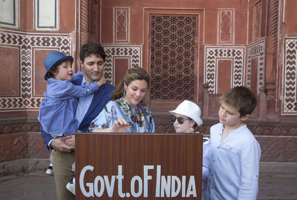 Kanadský premiér Justin Trudeau se svou rodinou navštívil Indii.