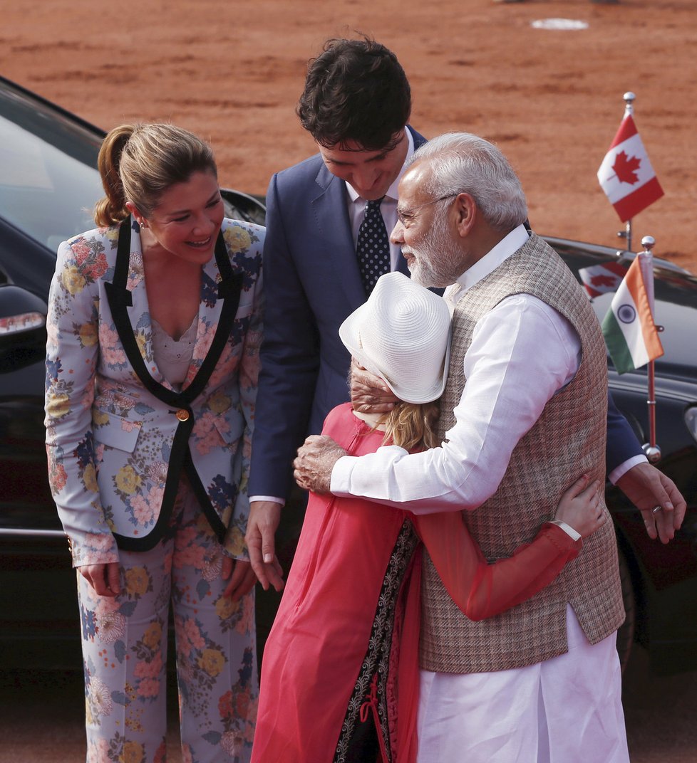 Kanadský premiér Justin Trudeau se svou rodinou navštívil Indii.