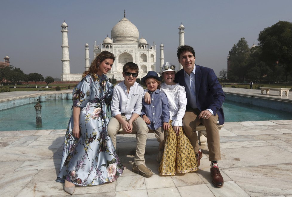 Kanadský premiér Justin Trudeau se svou rodinou navštívil Indii.