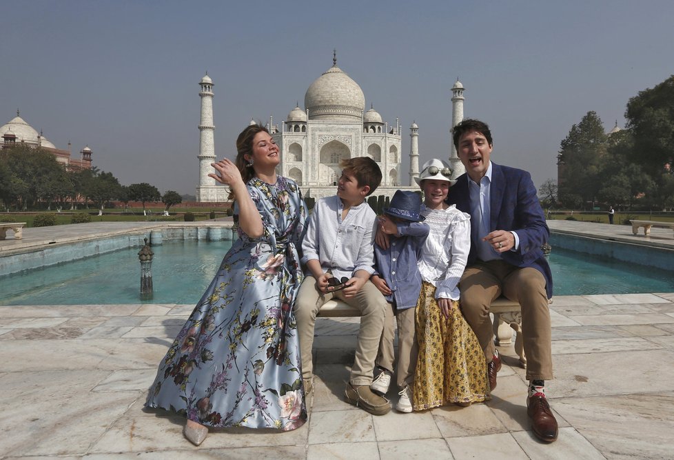 Kanadský premiér Justin Trudeau se svou rodinou navštívil Indii.