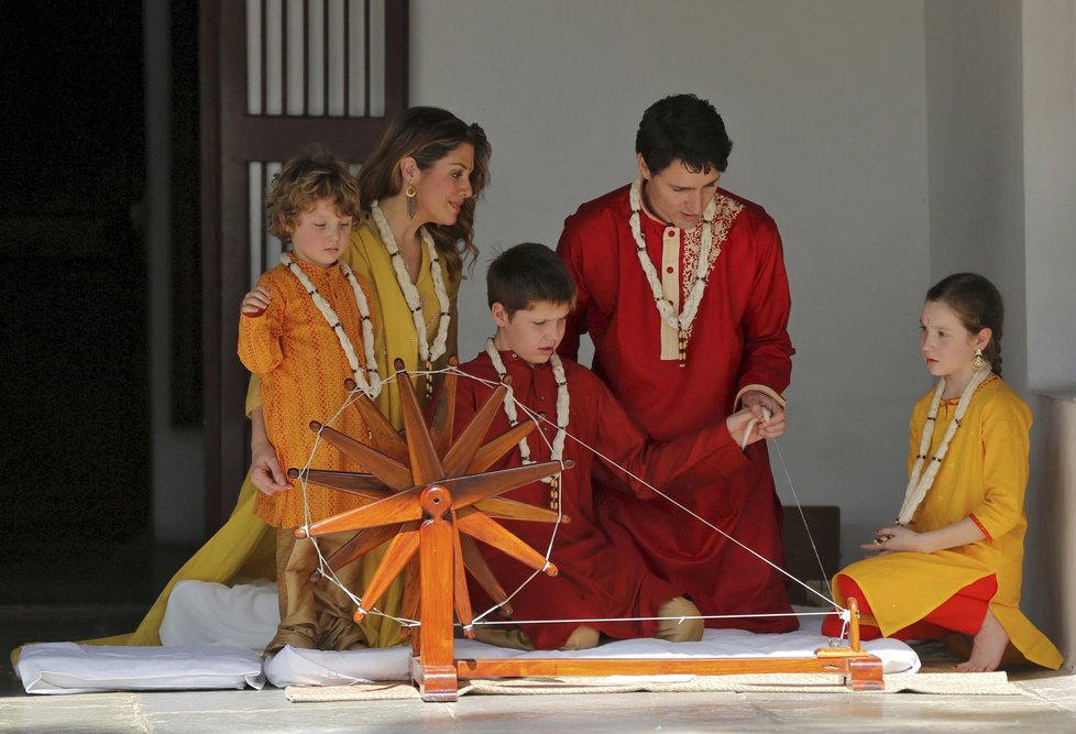 Kanadský premiér Justin Trudeau se svou rodinou navštívil Indii.