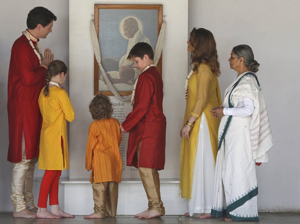 Kanadský premiér Justin Trudeau se svou rodinou navštívil Indii.