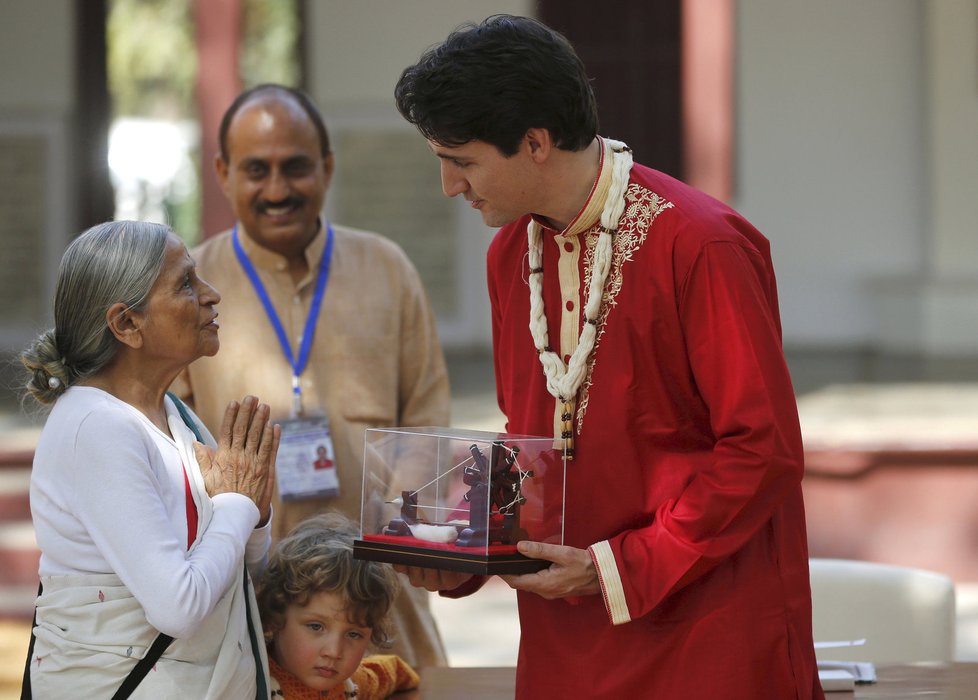 Kanadský premiér Justin Trudeau se svou rodinou navštívil Indii.