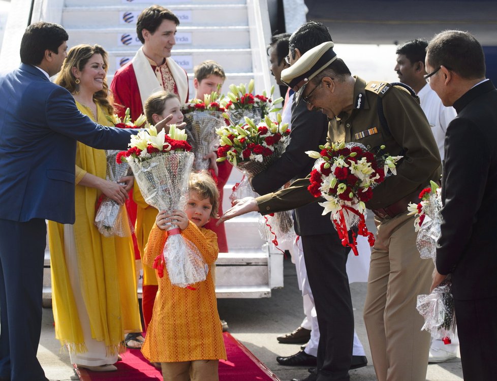 Kanadský premiér Justin Trudeau se svou rodinou navštívil Indii.