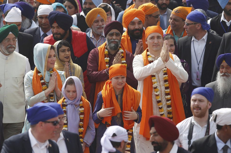 Kanadský premiér Justin Trudeau se svou rodinou navštívil Indii.