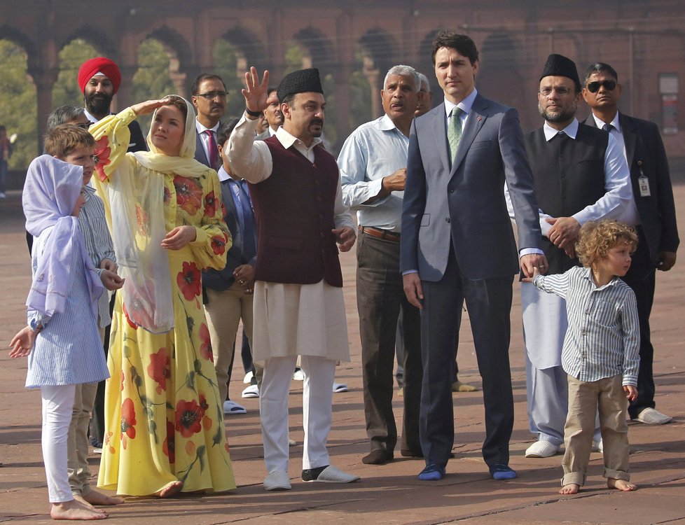 Kanadský premiér Justin Trudeau se svou rodinou navštívil Indii.