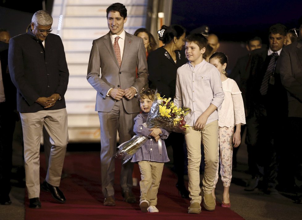 Kanadský premiér Justin Trudeau se svou rodinou navštívil Indii.