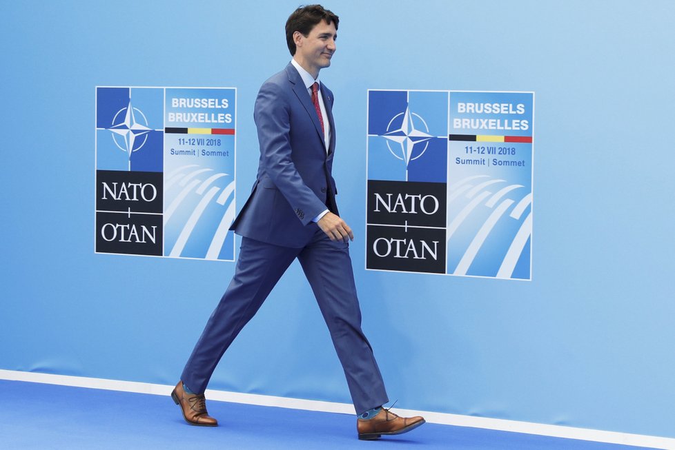 Kanadský premiér Justin Trudeau před summitem NATO v Bruselu