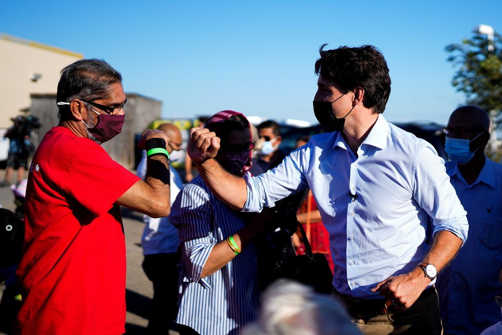 Kanadský premiér Justin Trudeau během předvolební kampaně 2021