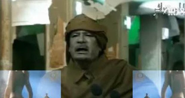 V klipu se u Kaddáfího vlní polonahé slečny