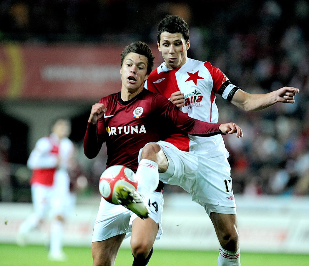 Václav Kadlec (Sparta) a Marek Suchý (Slavia)