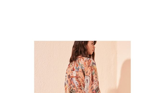 Světle hnědý vzorovaný kaftan Trendyol, zoot.cz, 949 Kč