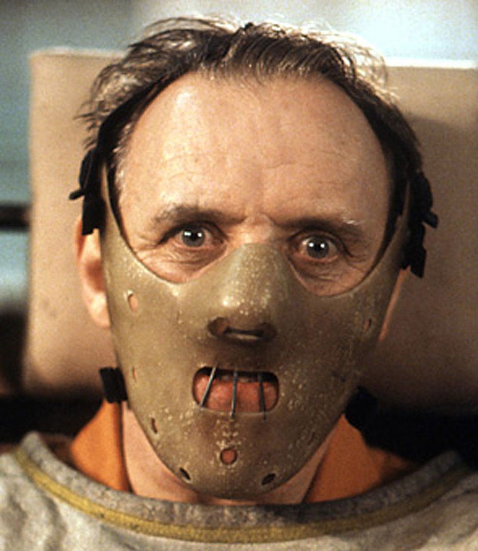 Filmový kanibal Hannibal Lecter v podání Anthonyho Hopkinse.