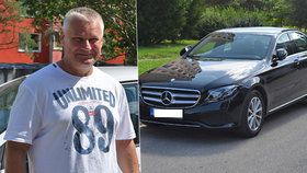 Jiří Kajínek a jeho nový vůz – Mercedes E