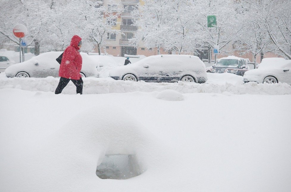 Oblast Jablonce nad Nisou zasypal sníh.