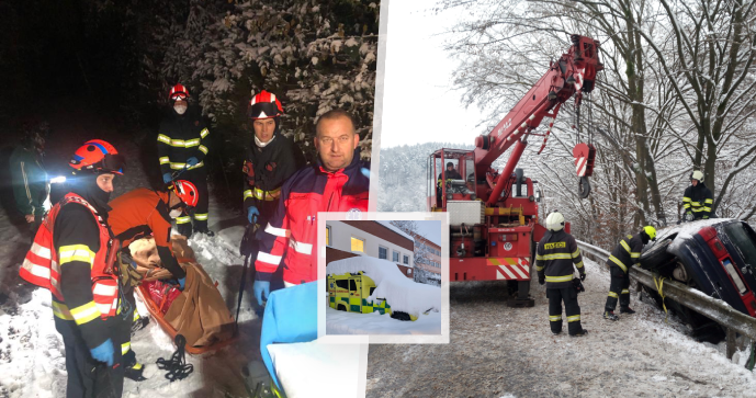 První adventní víkend dal záchranářům i hasičům zabrat.