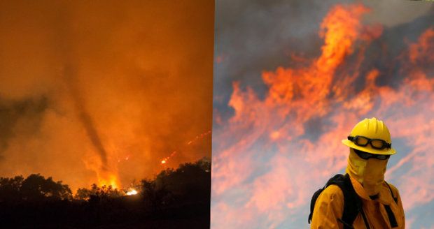 Kalifornie v plamenech: Lesní požáry se rychle šíří! Způsobují ohnivá tornáda