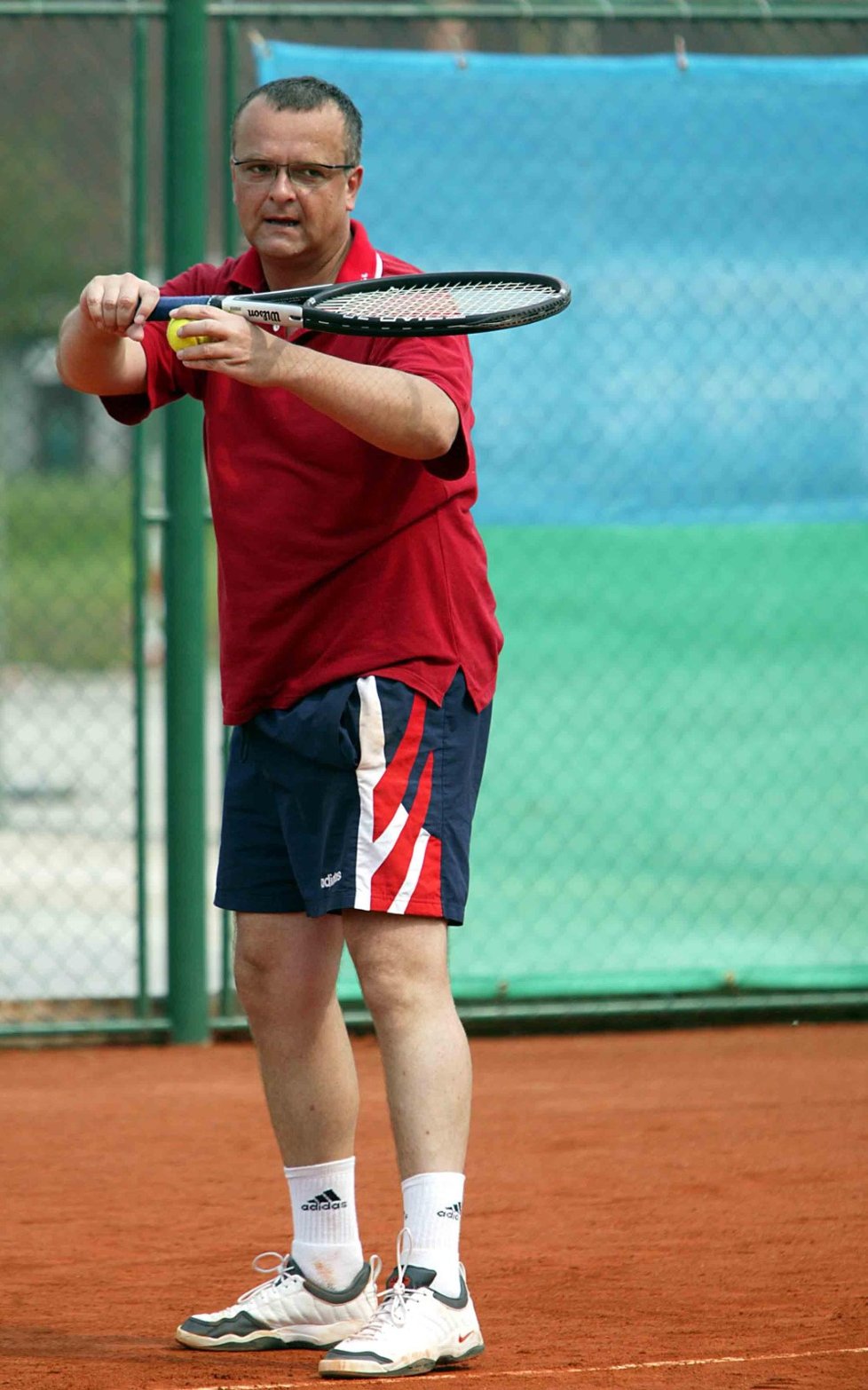 Miroslav Kalousek v roce 2005 na tenise. Kde jinde, než v jihočeské Bechyni.
