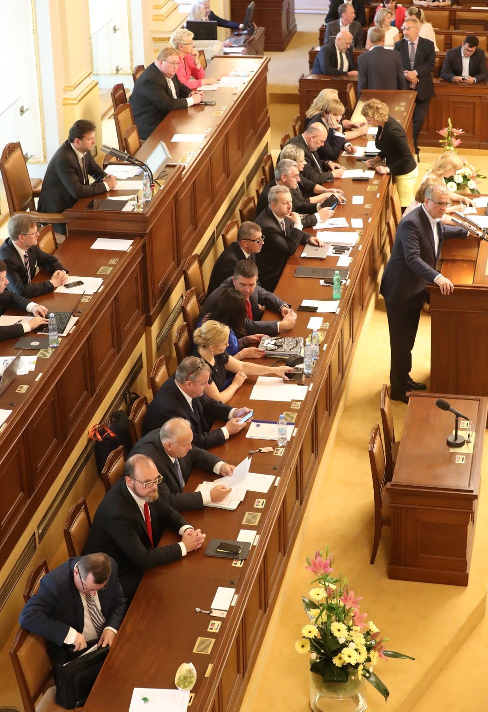 Miroslav Kalousek se ptal premiéra Andreje Babiše, na základě čeho prezident Miloš Zeman pověřil Jan Hamáčka řízením ministerstva zahraničí, místo původního nominanta ČSSD Miroslava Pocheho. Odpovědi se nedočkal