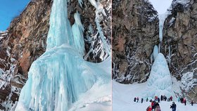 Pád obřího rampouchu stál turistu život: Čtyři další zůstali uvězněni pod ledem