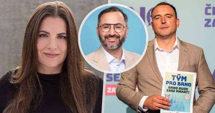 Kandidáti na primátora Brna: Zlatušková (za ODS a TOP 09), Hruška (KDU-ČSL) a Trojan (ANO)