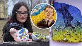 Českem putují oblázky v ukrajinských barvách: Kamínkáři, posouvejte je na východ!