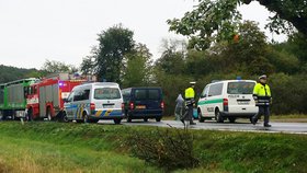 Řidič prázdného autobusu zemřel po střetu s kamionem u Domažlic