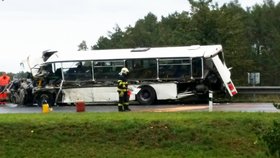 Řidič prázdného autobusu zemřel po střetu s kamionem u Domažlic