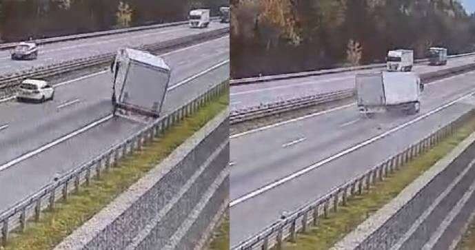Opilý kamioňák driftoval na dálnici D1, trefil svodidla a ujel.