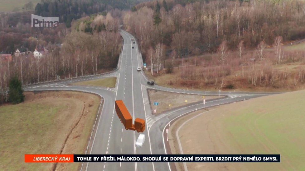 Polský řidič kamionu málem srazil českého řidiče.