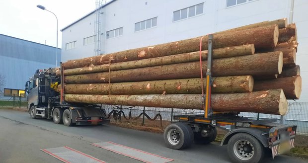 Flastr 100 tisíc! Kamioňák odmítl zvážit přívěs se dřevem