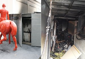 Technická místnost Muzea Kampa, kde propukl požár.