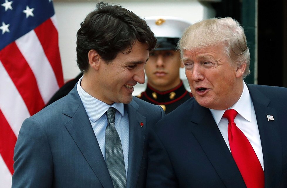 Kanadský premiér Trudeau na jednání s Trumpem ve Washingtonu.