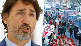 Kanadský premiér byl odklizen kvůli bouřlivým protestům kamioňáků. Odmítají povinné očkování.