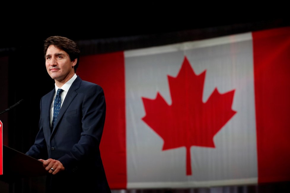 Kanadský premiér a &#34;hezounek&#34; Justin Trudeau během voleb (22.10.2019)