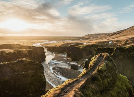 Kaňon Fjaðrárgljúfur na Islandu.